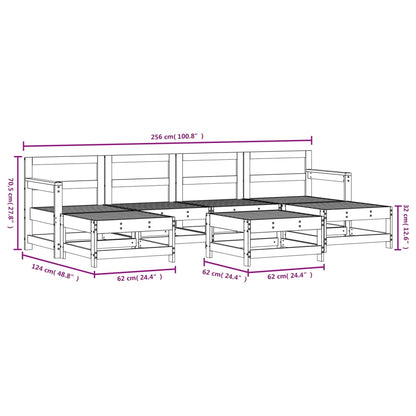 7-tlg. Garten-Lounge-Set Massivholz Douglasie