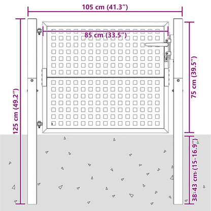 Gartentor Anthrazit 100x75 cm Stahl