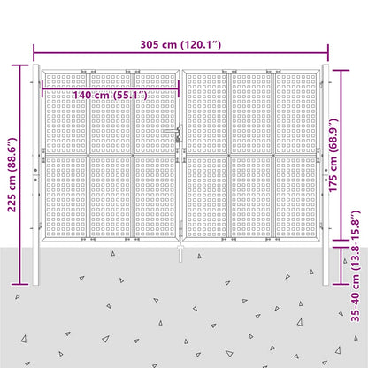 Gartentor Anthrazit 300x175 cm Stahl