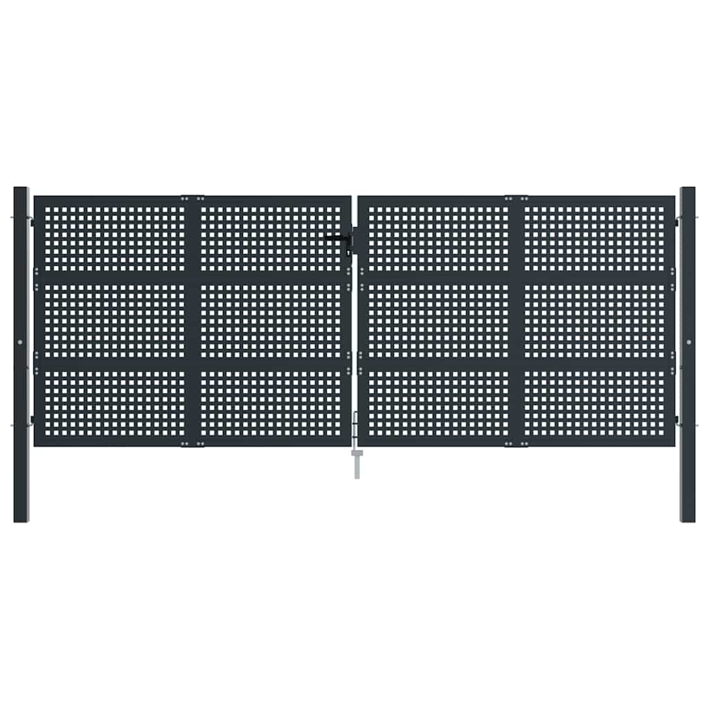 Gartentor Anthrazit 400x125 cm Stahl