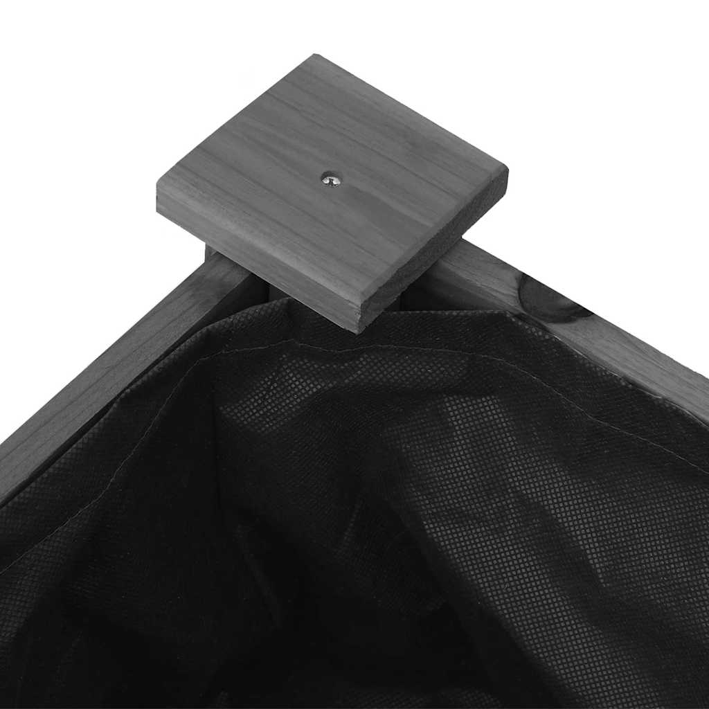 Pflanzkübel mit Einsatz und Rollen Grau 118x59x80 cm Tannenholz