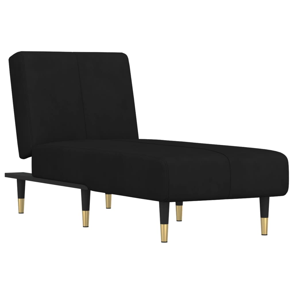 Chaiselongue Schwarz Samt