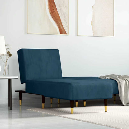 Chaiselongue Blau Samt