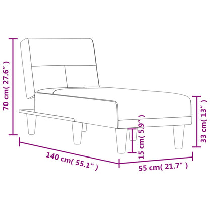 Chaiselongue Dunkelgrau Stoff