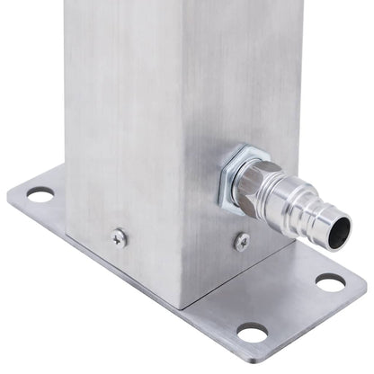 Wassersäule für den Garten 80 cm Edelstahl Quadratisch