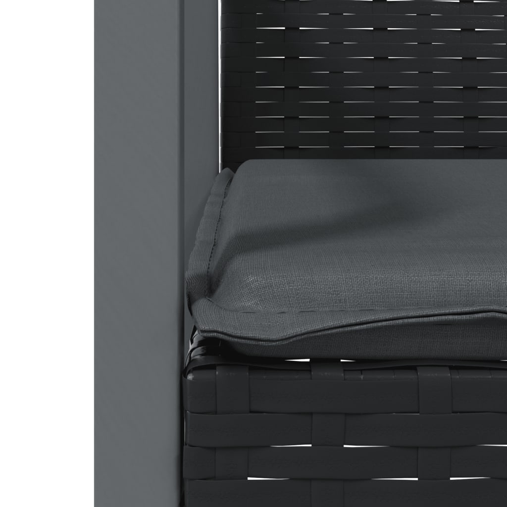 9-tlg. Garten-Essgruppe mit Kissen Poly Rattan und Stahl