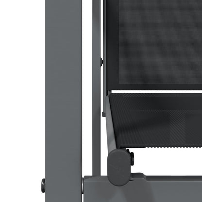 5-tlg. Garten-Essgruppe Schwarz Textilene und Stahl