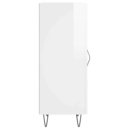 Sideboard Hochglanz-Weiß 34,5x34x90 cm Holzwerkstoff