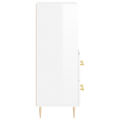 Sideboard Hochglanz-Weiß 34,5x34x90 cm Holzwerkstoff