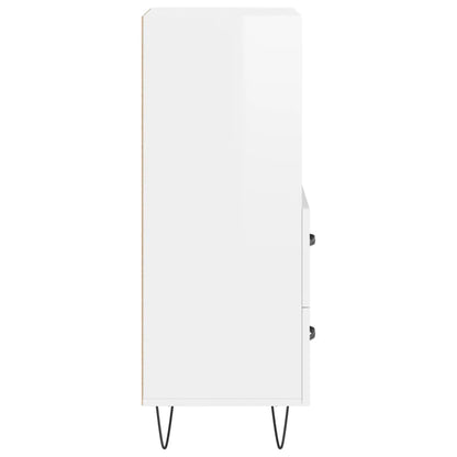 Sideboard Hochglanz-Weiß 34,5x34x90 cm Holzwerkstoff
