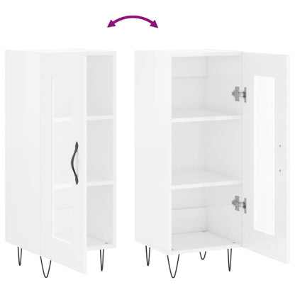 Sideboard Hochglanz-Weiß 34,5x34x90 cm Holzwerkstoff