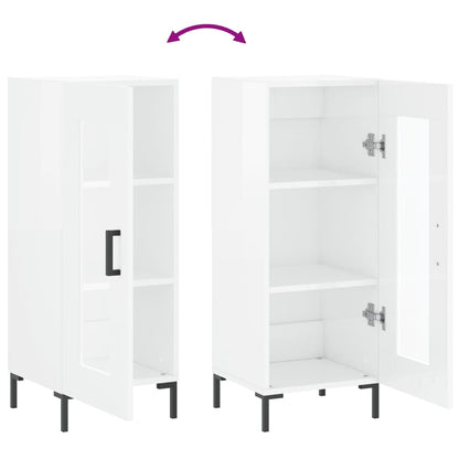 Sideboard Hochglanz-Weiß 34,5x34x90 cm Holzwerkstoff