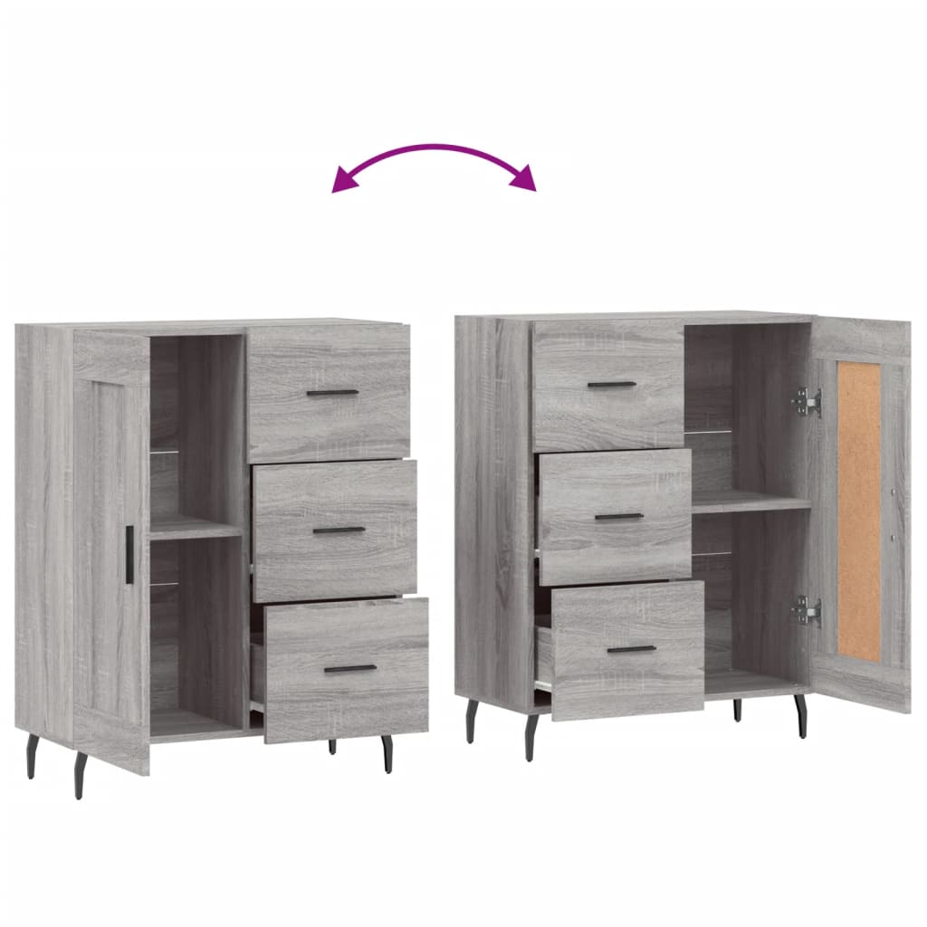 Sideboard Grau Sonoma 69,5x34x90 cm Holzwerkstoff