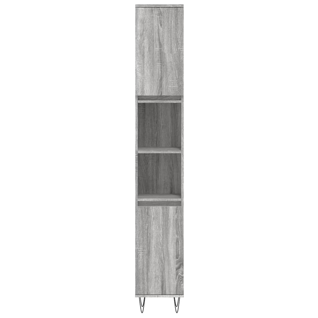 Badschrank Grau Sonoma 30x30x190 cm Holzwerkstoff