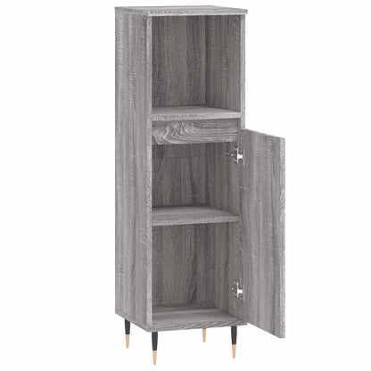 Badschrank Grau Sonoma 30x30x100 cm Holzwerkstoff