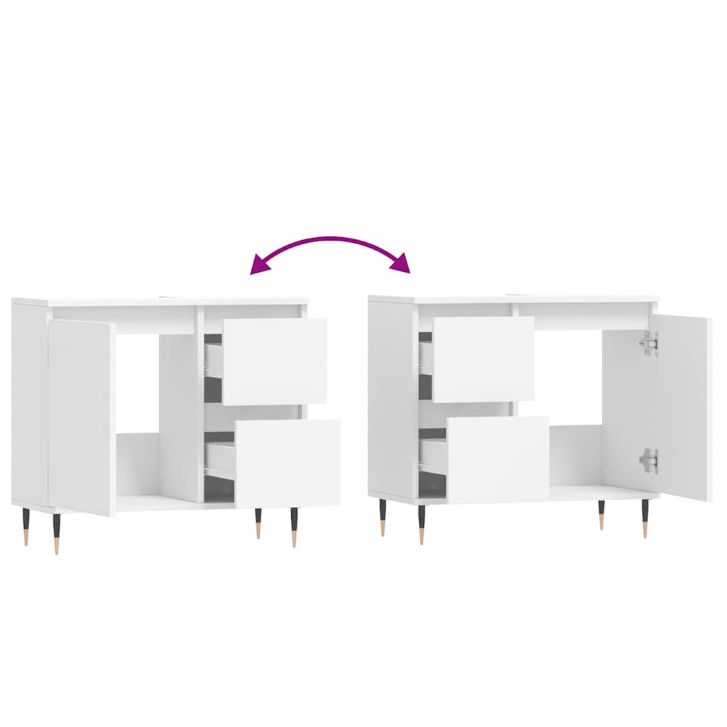 Badschrank Weiß 65x33x60 cm Holzwerkstoff
