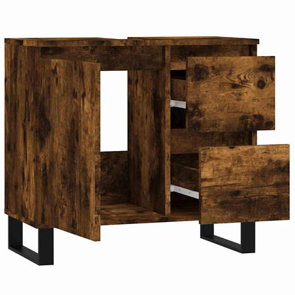 Badschrank Räuchereiche 65x33x60 cm Holzwerkstoff