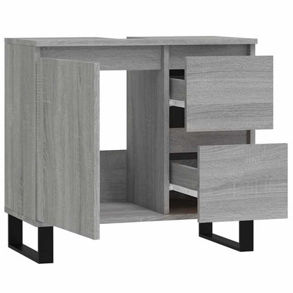 Badschrank Grau Sonoma 65x33x60 cm Holzwerkstoff