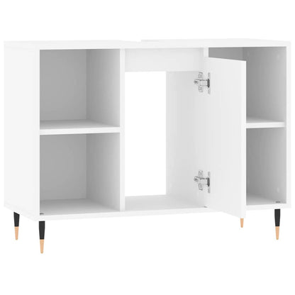 Badschrank Weiß 80x33x60 cm Holzwerkstoff