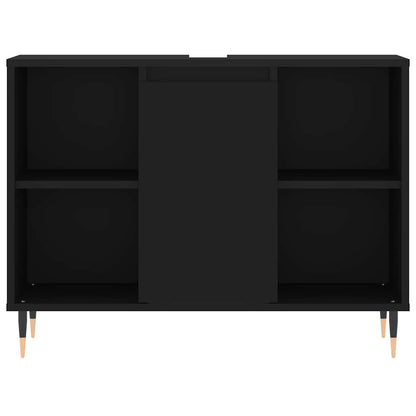 Badschrank Schwarz 80x33x60 cm Holzwerkstoff