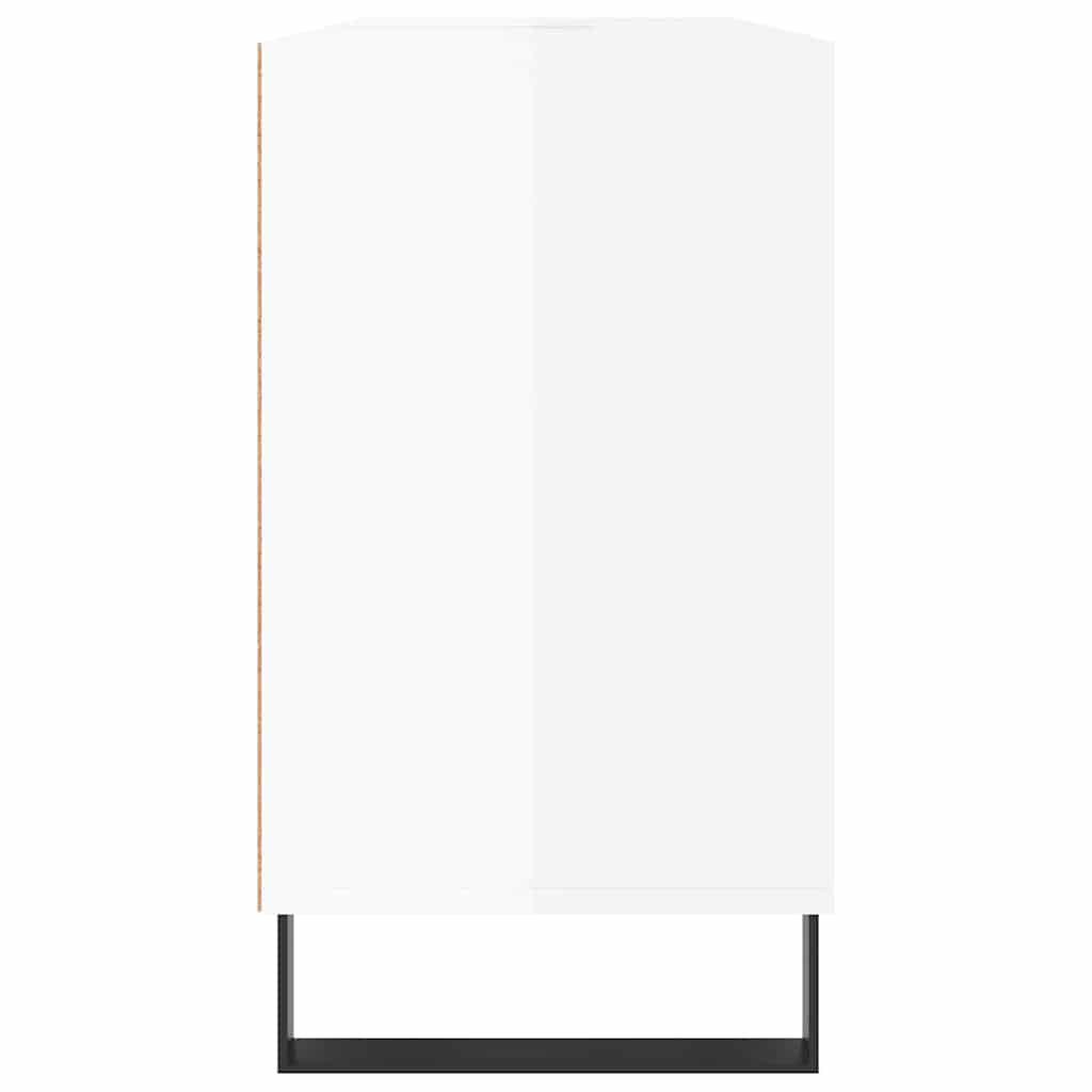 Badschrank Hochglanz-Weiß 80x33x60 cm Holzwerkstoff