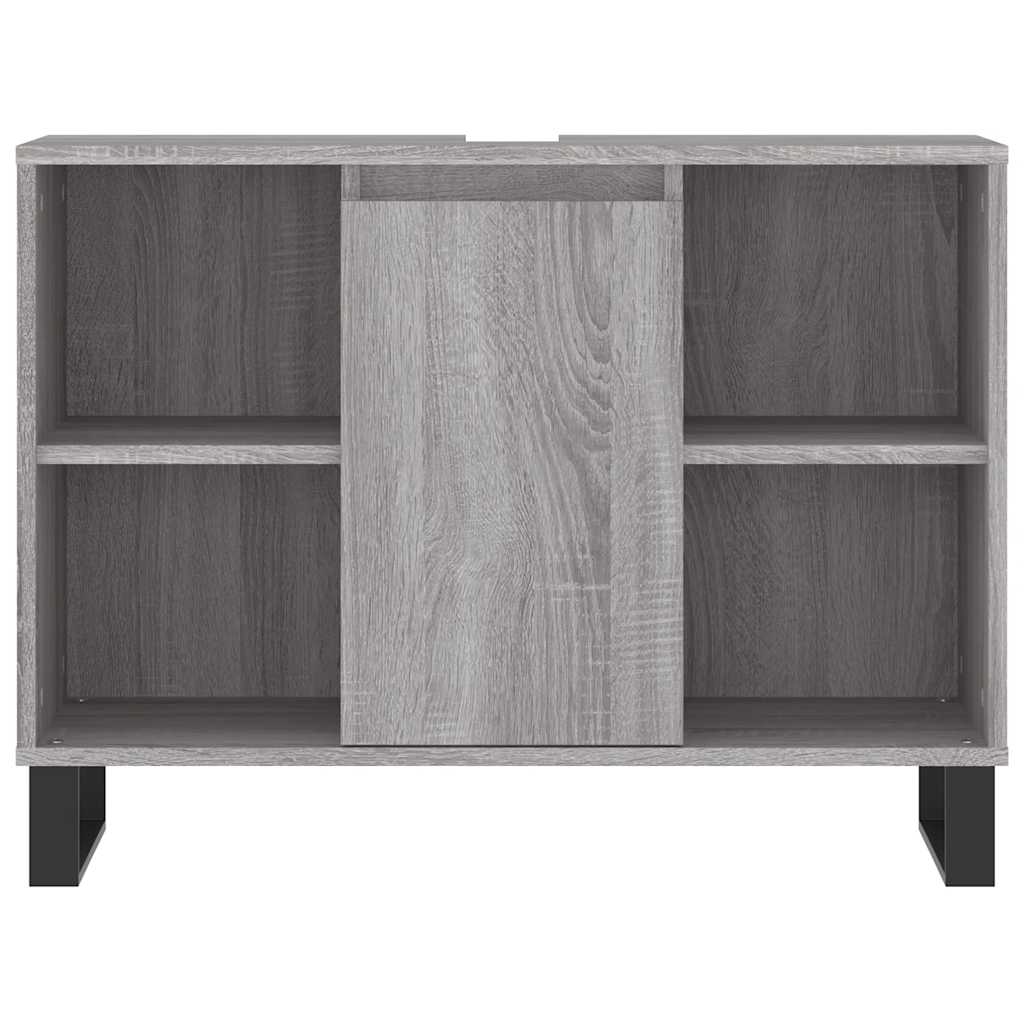 Badschrank Grau Sonoma 80x33x60 cm Holzwerkstoff
