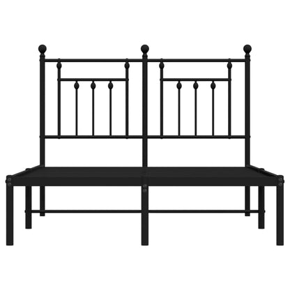 Bettgestell mit Kopfteil Metall Schwarz 120x200 cm