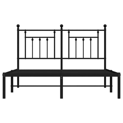 Bettgestell mit Kopfteil Metall Schwarz 140x190 cm