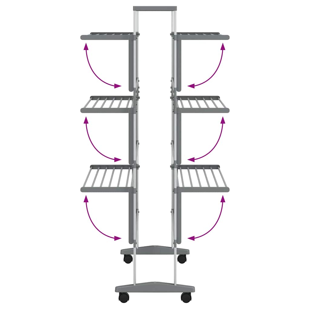 Wäscheständer mit Rollen 89x64x129 cm Aluminium