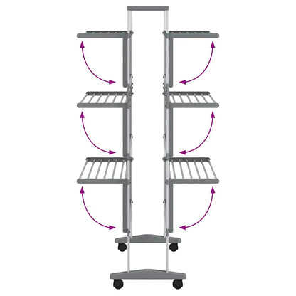 Wäscheständer mit Rollen 89x64x129 cm Aluminium