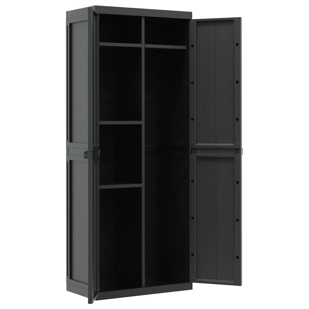Gartenschrank Schwarz 65x37x165 cm PP