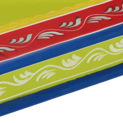 Couchtisch Grün Handbemalt Massivholz Mango