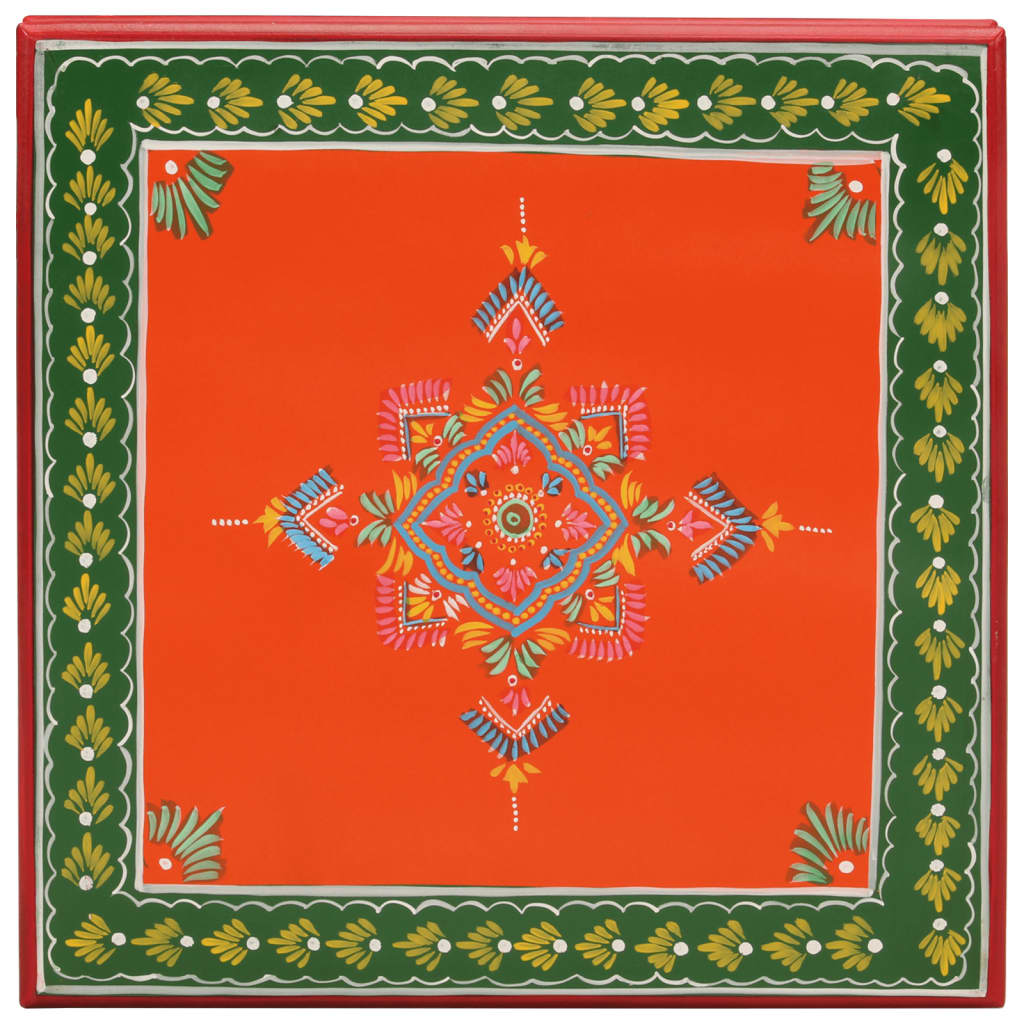 Couchtisch Orange Handbemalt Massivholz Mango