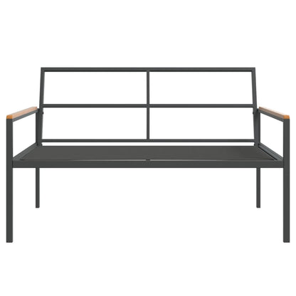 4-tlg. Garten-Lounge-Set mit Kissen Anthrazit Stahl