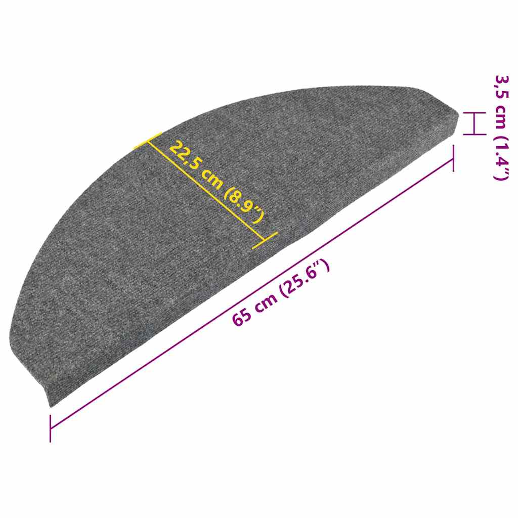 Stufenmatten Selbstklebend 10 Stk. Grau 65x22,5x3,5 cm