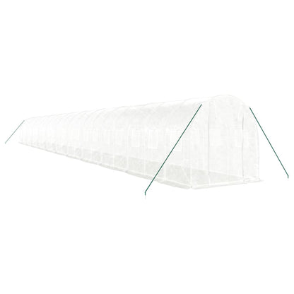 Gewächshaus mit Stahlrahmen Weiß 44 m² 22x2x2 m