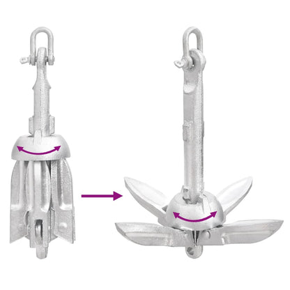 Klappanker Silber 0,7 kg Feuerverzinktes Gusseisen