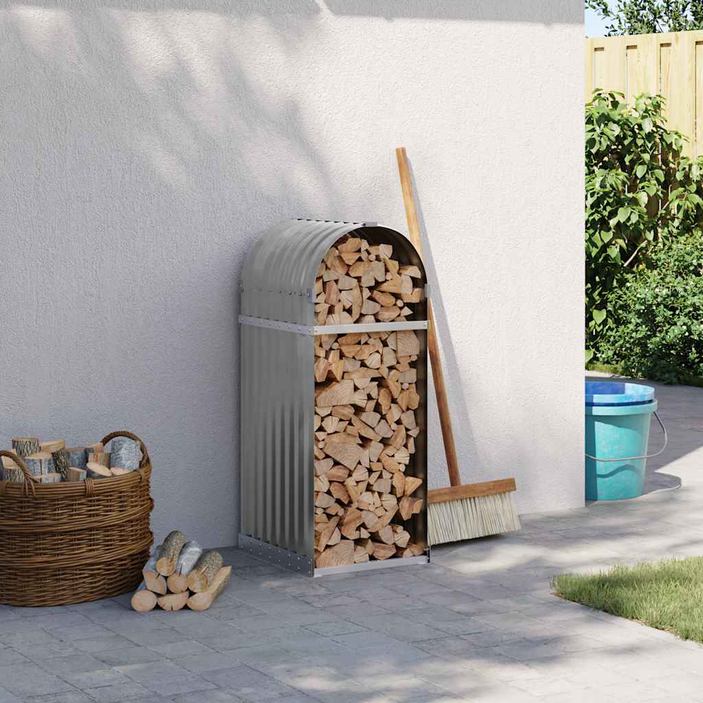 Kaminholzunterstand Hellgrau 40x45x100 cm Verzinkter Stahl