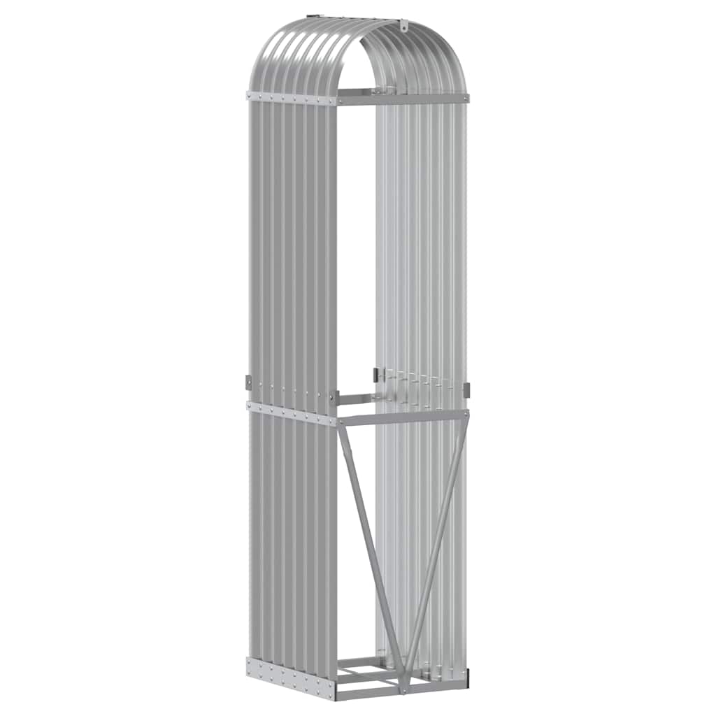 Kaminholzunterstand Hellgrau 40x45x170 cm Verzinkter Stahl