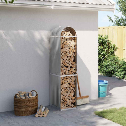 Kaminholzunterstand Hellgrau 40x45x170 cm Verzinkter Stahl