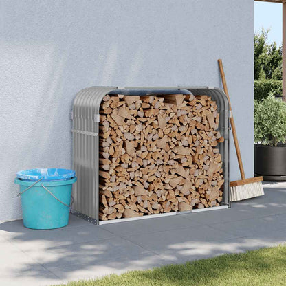 Kaminholzunterstand Hellgrau 120x45x100 cm Verzinkter Stahl