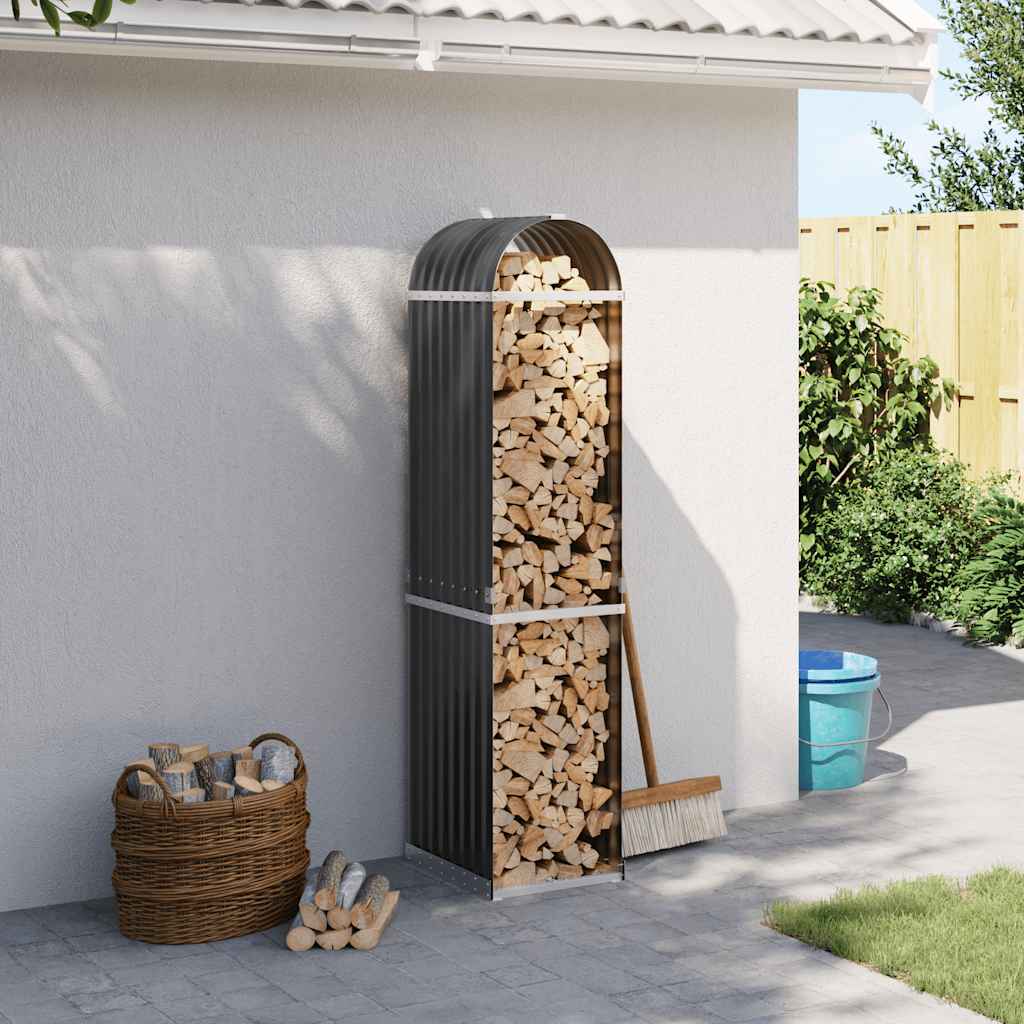 Holzkorb Anthrazit 40x45x170 cm Verzinkter Stahl