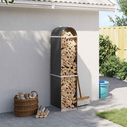 Holzkorb Anthrazit 40x45x170 cm Verzinkter Stahl