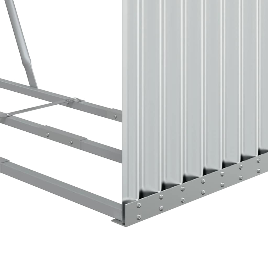 Kaminholzunterstand Silbern 120x45x210 cm Verzinkter Stahl