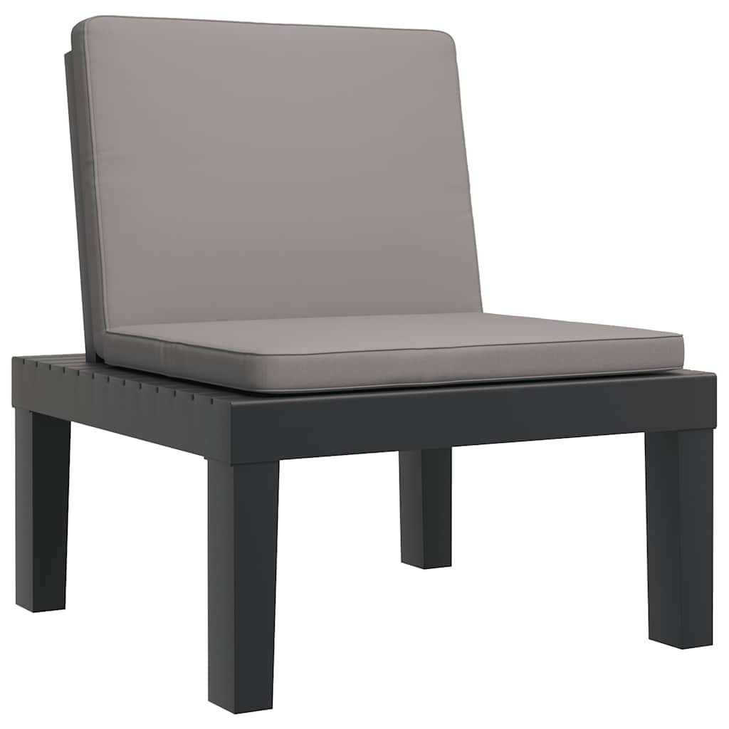 Sonnenliege mit Kissen Anthrazit PP