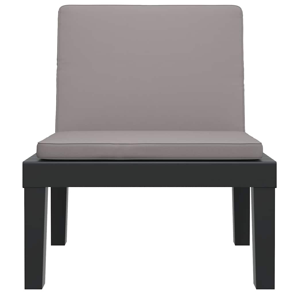 Sonnenliege mit Kissen Anthrazit PP