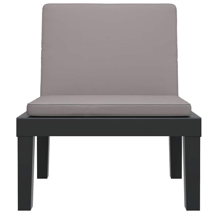 Sonnenliege mit Kissen Anthrazit PP