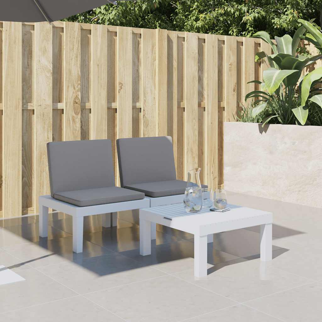 Sonnenliege mit Auflagen Weiß PP