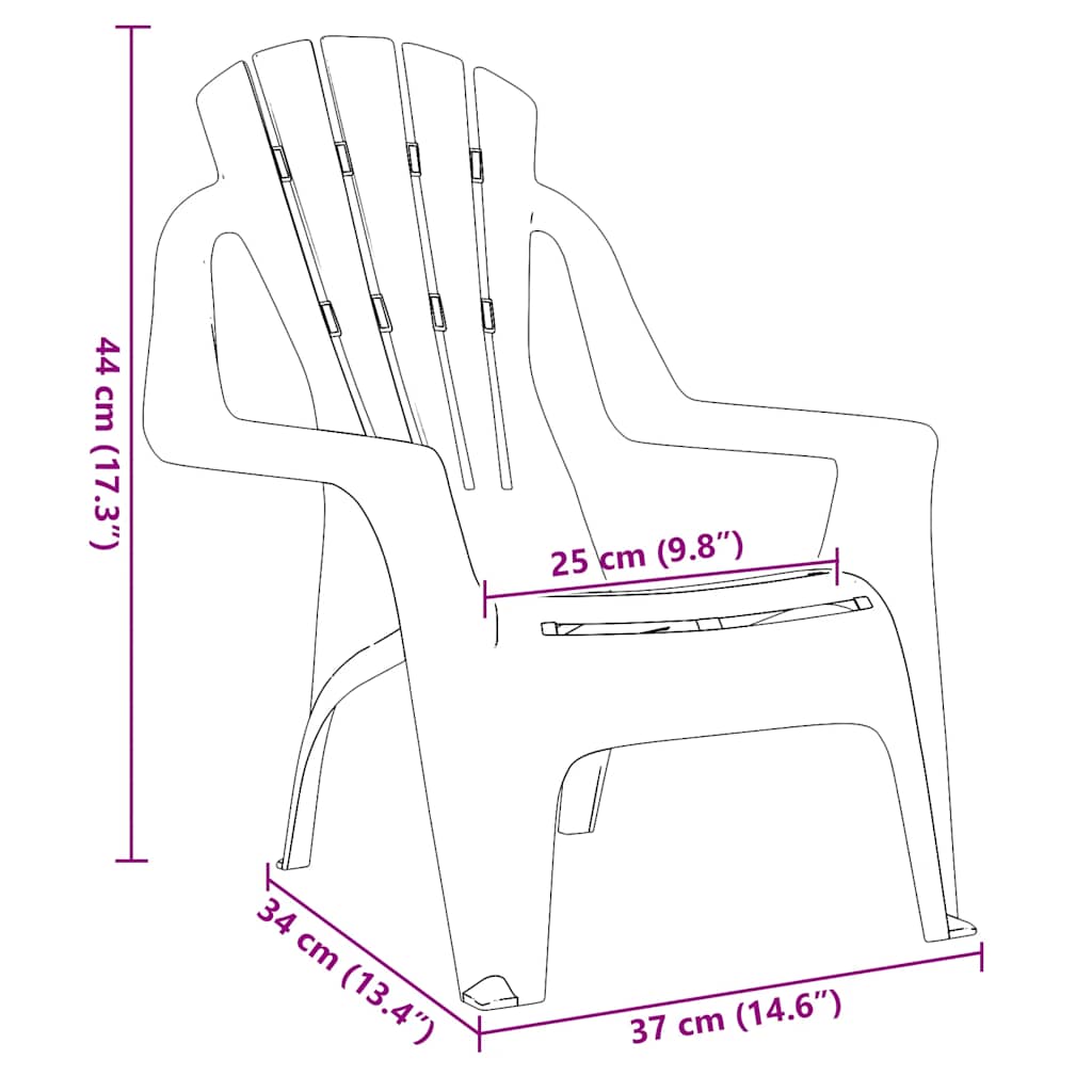 Kinder-Gartenstühle 2 Stk. Rosa 37x34x44 cm PP Holzoptik