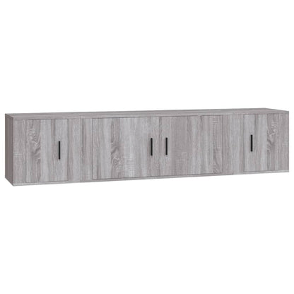 3-tlg. TV-Schrank-Set Grau Sonoma Holzwerkstoff